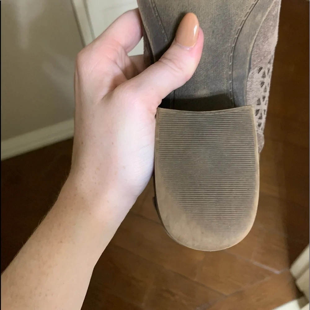 Madden Taupe Eyelet Booties - Picture 4 of 6
